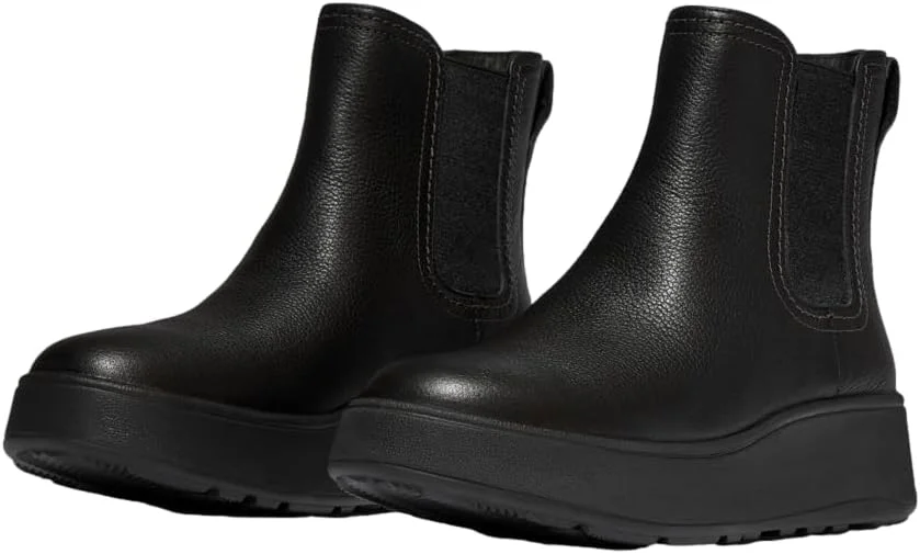 نیم بوت چلسی زنانه فیت فلاپ مدل F-mode Stitch با چرم پرداخت شده گرم