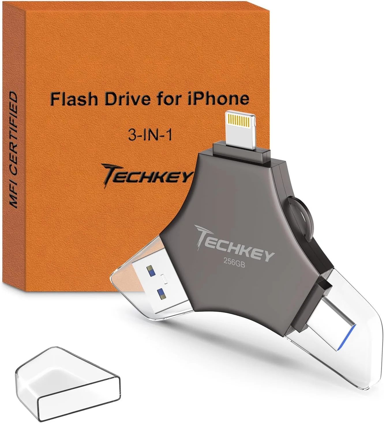 فلش مموری USB 3.0 با ظرفیت 256 گیگابایت برای آیفون، استیک حافظه خارجی 3 در 1 برای ذخیره عکس/فیلم/داده/پشتیبان گیری، درایوهای انگشتی/جامپ/هارد دیسک با سرعت بالا برای آیپد/اندروید/کامپیوتر (مشکی) فلش مموری USB 3.0 با ظرفیت 256 گیگابایت برای آیفون، استیک حافظه خارجی 3 در 1 برای ذخیره عکس/فیلم/داده/پشتیبان گیری، درایوهای انگشتی/جامپ/هارد دیسک با سرعت بالا برای آیپد/اندروید/کامپیوتر (مشکی)