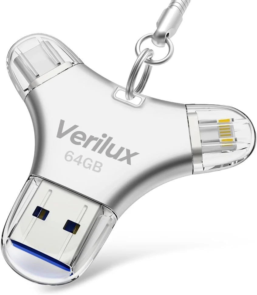 فلش مموری 64 گیگابایتی 4 در 1 HASTHIP® با طراحی مدرن، USB 3.0، سرعت بالا، بدنه فلزی مثلثی، دارای OTG و جاکلیدی، سازگار با آیفون، آیپد، اندروید، USB Type-C و Type-A برای مک و کامپیوتر فلش مموری 64 گیگابایتی 4 در 1 HASTHIP® با طراحی مدرن، USB 3.0، سرعت بالا، بدنه فلزی مثلثی، دارای OTG و جاکلیدی، سازگار با آیفون، آیپد، اندروید، USB Type-C و Type-A برای مک و کامپیوتر