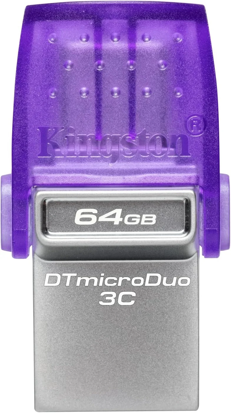 کینگستون 64 گیگابایت DT MICRODUO 3C 200MB/S دوگانه USB-A + USB-C (USB 3.2)