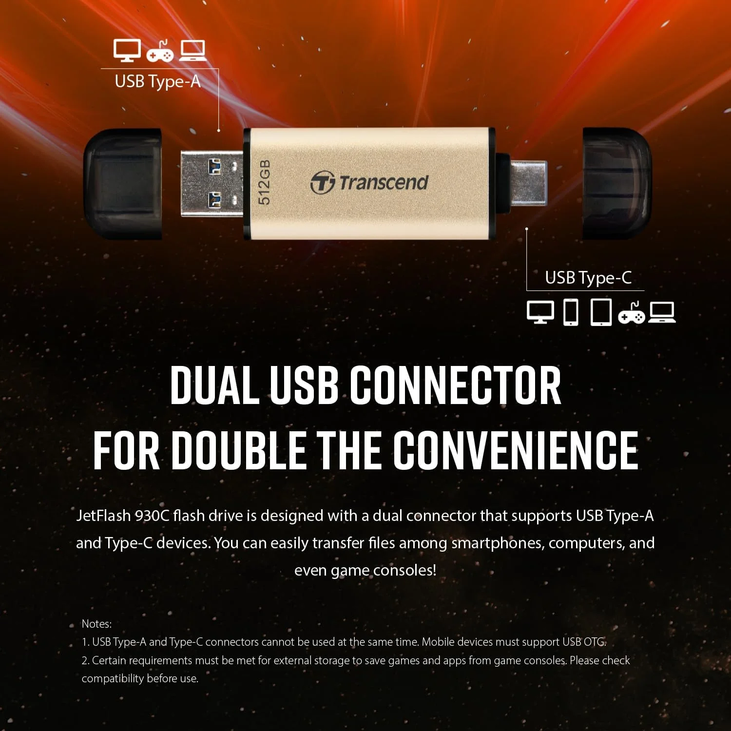 فلش مموری USB ترنسند JetFlash 930C با ظرفیت 128 گیگابایت، USB A 3.2 Gen 1، USB C، مدل TS128GJF930C، رزگلد فلش مموری USB ترنسند JetFlash 930C با ظرفیت 128 گیگابایت، USB A 3.2 Gen 1، USB C، مدل TS128GJF930C، رزگلد