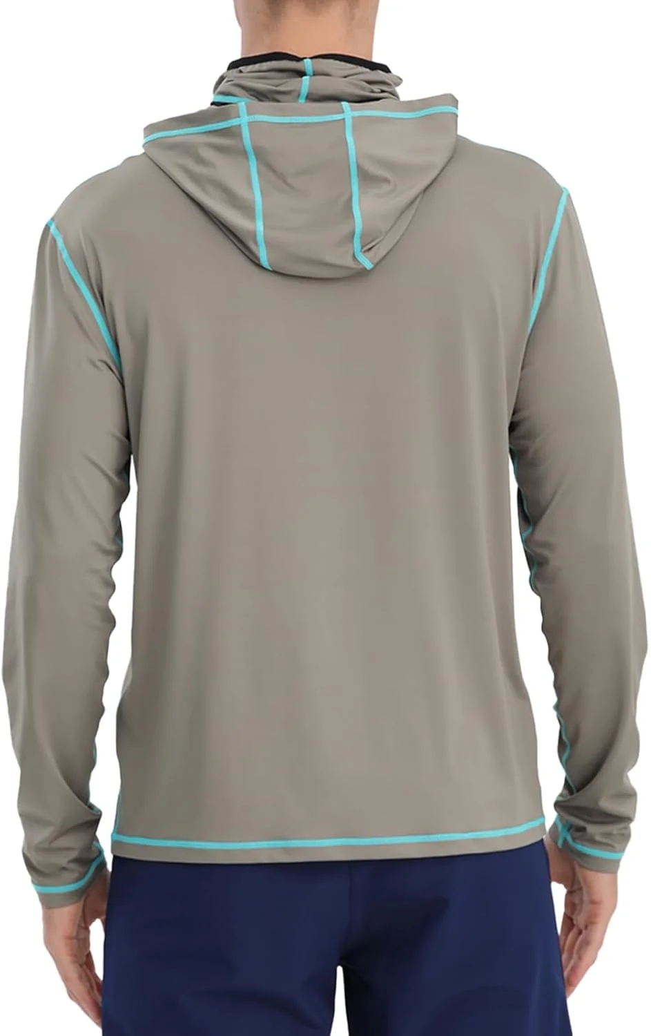 پیراهن ماهیگیری مردانه، آستین بلند محافظ در برابر آفتاب با کلاه و ماسک UPF 50+، هودی و پیراهن های پیاده روی (M) سبز ارتشی