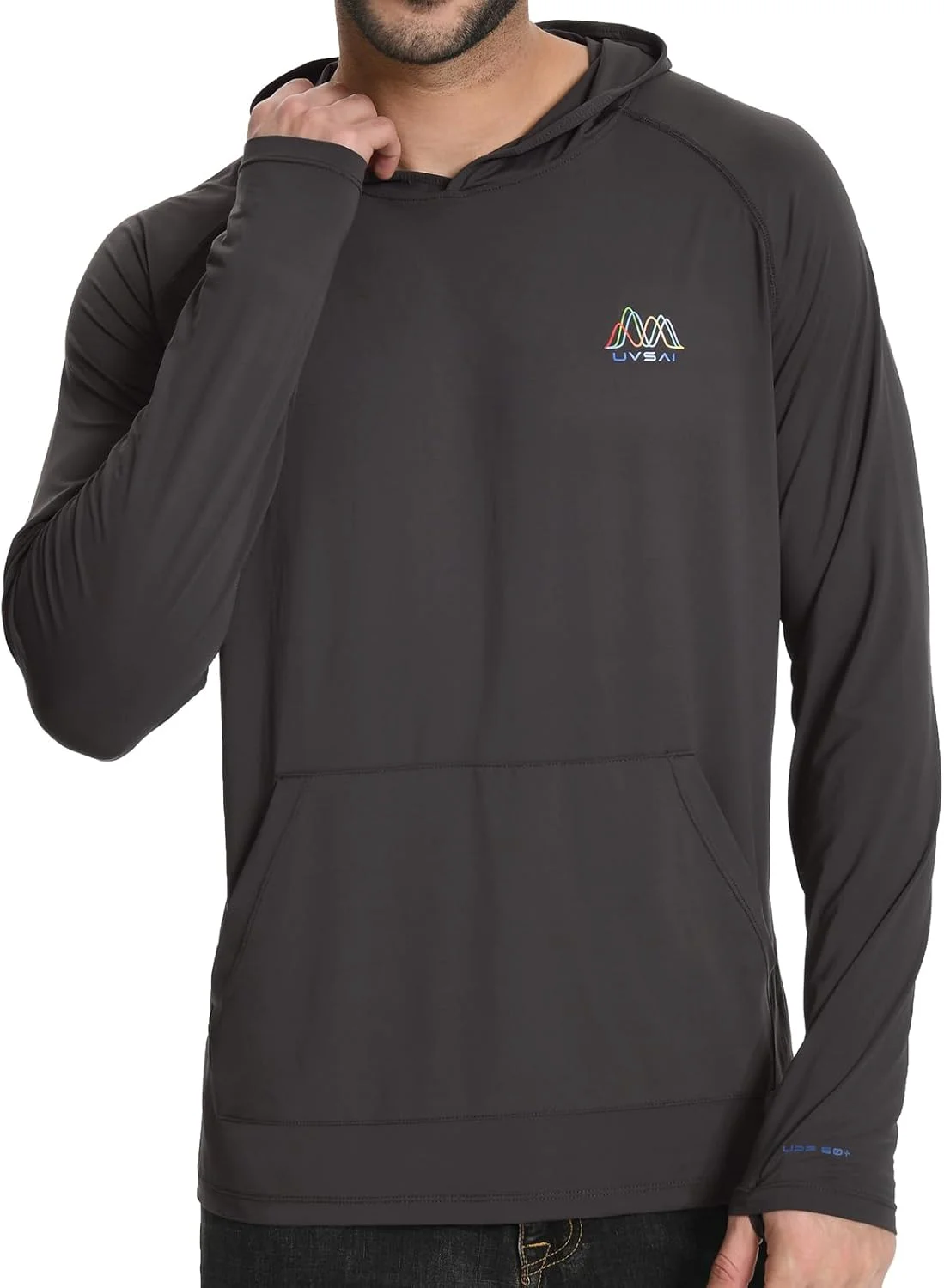 هودی آستین بلند مردانه با محافظت در برابر اشعه ماوراء بنفش 50+، تی شرت تهویه دار با عملکرد بالا برای پیاده روی و ماهیگیری در فضای باز