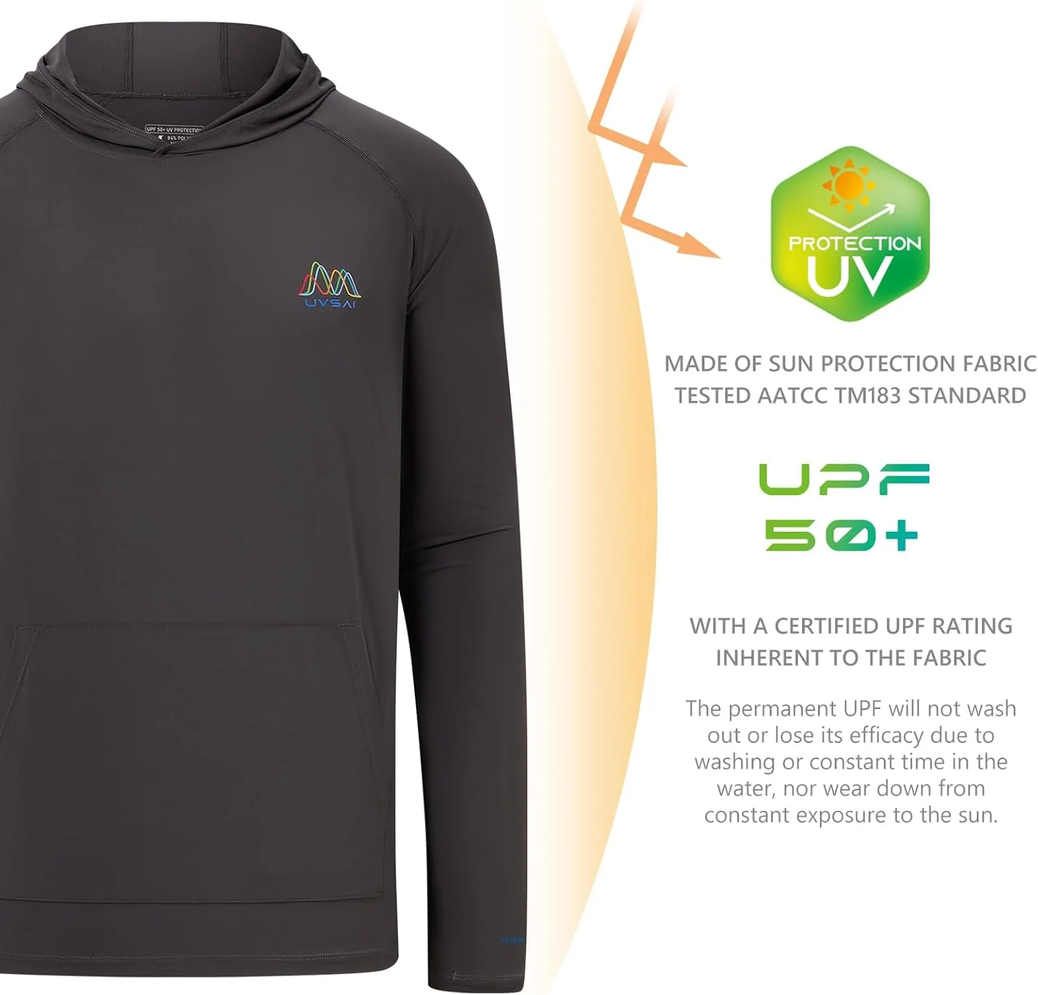 هودی آستین بلند مردانه با محافظت در برابر اشعه ماوراء بنفش 50+، تی شرت تهویه دار با عملکرد بالا برای پیاده روی و ماهیگیری در فضای باز