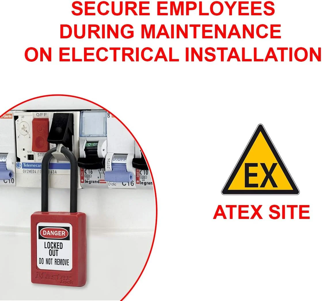 قفل ایمنی ترموپلاستیک زینکس مستر لاک، قرمز، عرض 38 میلی متر با حلقه نایلونی 38 میلی متری قفل ایمنی ترموپلاستیک زینکس مستر لاک، قرمز، عرض 38 میلی متر با حلقه نایلونی 38 میلی متری