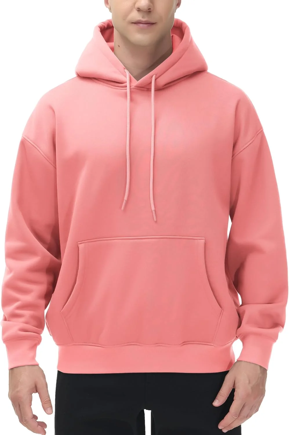 هودی مردانه آستین بلند کلاه دار گشاد و نرم با جیب