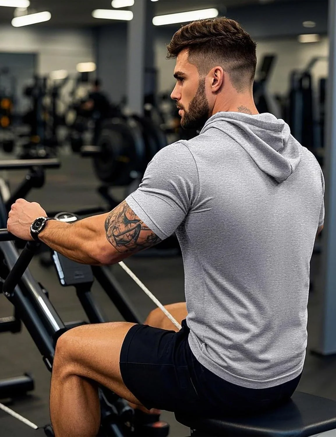 هودی آستین کوتاه مردانه MAGCOMSEN، تی شرت کلاه دار نخی، بلوز سبک وزن