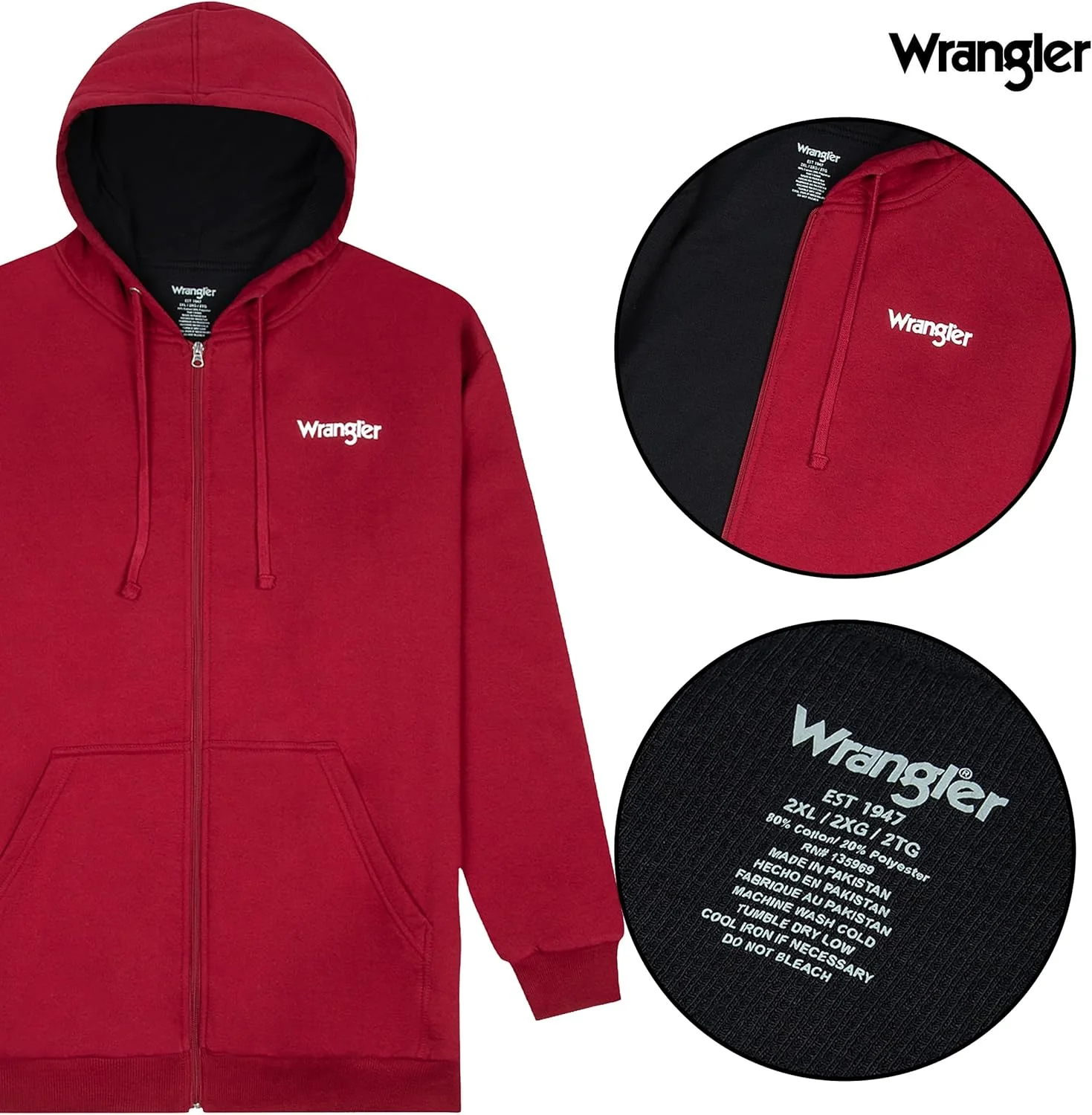 هودی مردانه بزرگ و قد بلند با آستر حرارتی و زیپ