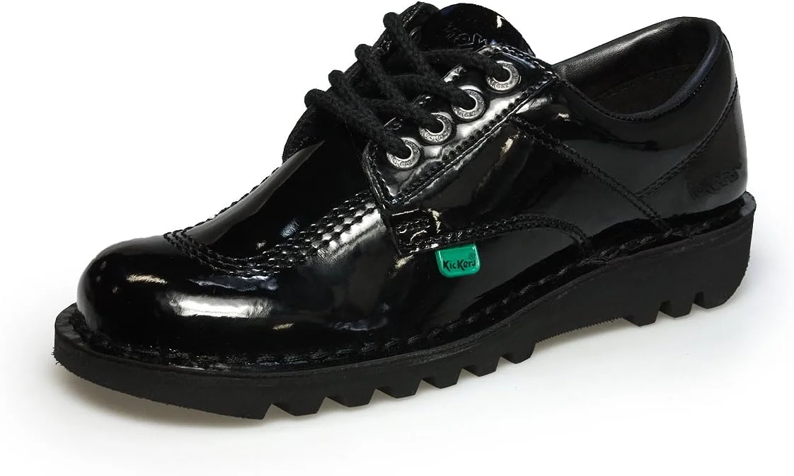 کفش زنانه کیکرز مدل Kick Lo چرم ورنی مشکی