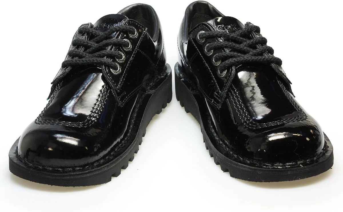 کفش زنانه کیکرز مدل Kick Lo چرم ورنی مشکی