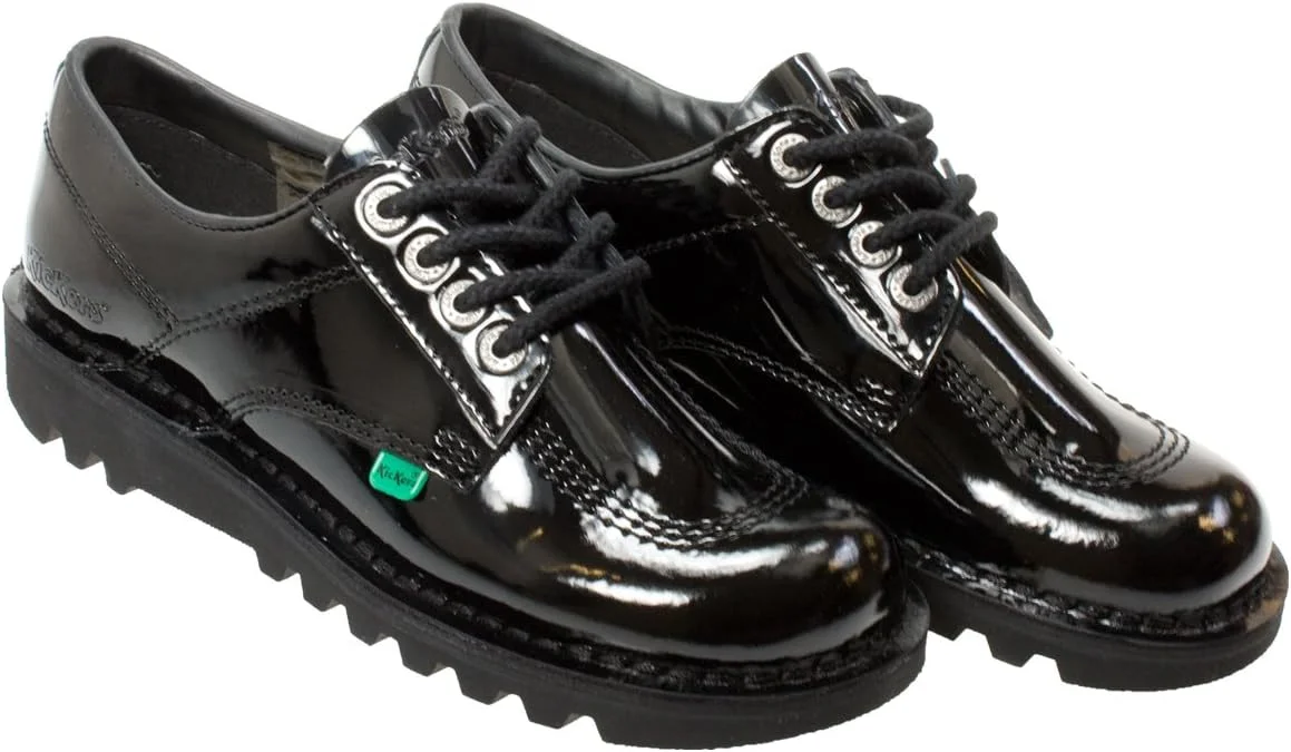 کفش زنانه کیکرز مدل Kick Lo چرم ورنی مشکی