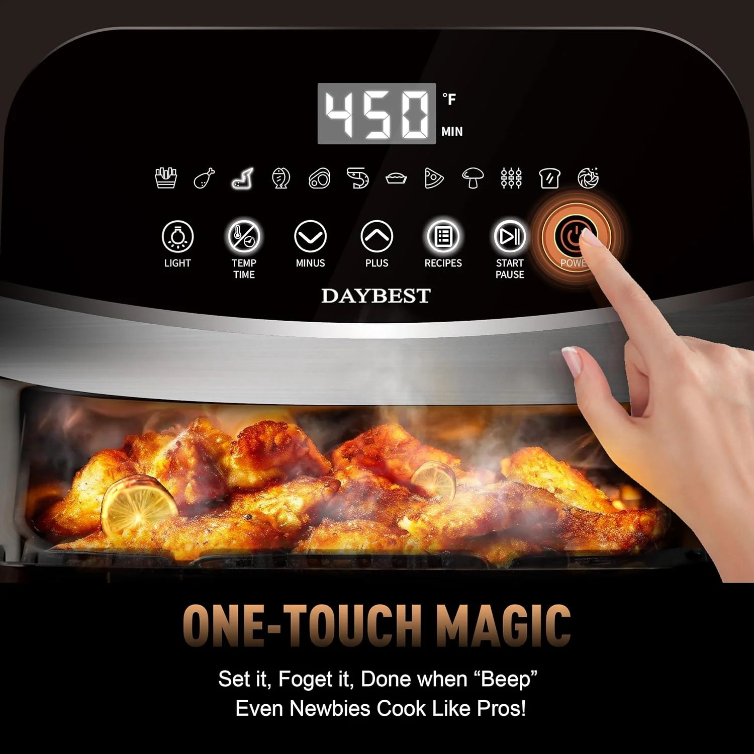 سرخ کن هوا 6QT، مناسب 2-3 نفر، 12 در 1، محفظه استیل ضد زنگ و فلزی کامل، سبد عمیق با پوشش سرامیکی ممتاز بدون PFAS و PTFE، توان 1700 وات، کیت های قابل شستشو در ماشین ظرفشویی DAYBEST (استیل ضد زنگ) سرخ کن هوا 6QT، مناسب 2-3 نفر، 12 در 1، محفظه استیل ضد زنگ و فلزی کامل، سبد عمیق با پوشش سرامیکی ممتاز بدون PFAS و PTFE، توان 1700 وات، کیت های قابل شستشو در ماشین ظرفشویی DAYBEST (استیل ضد زنگ)