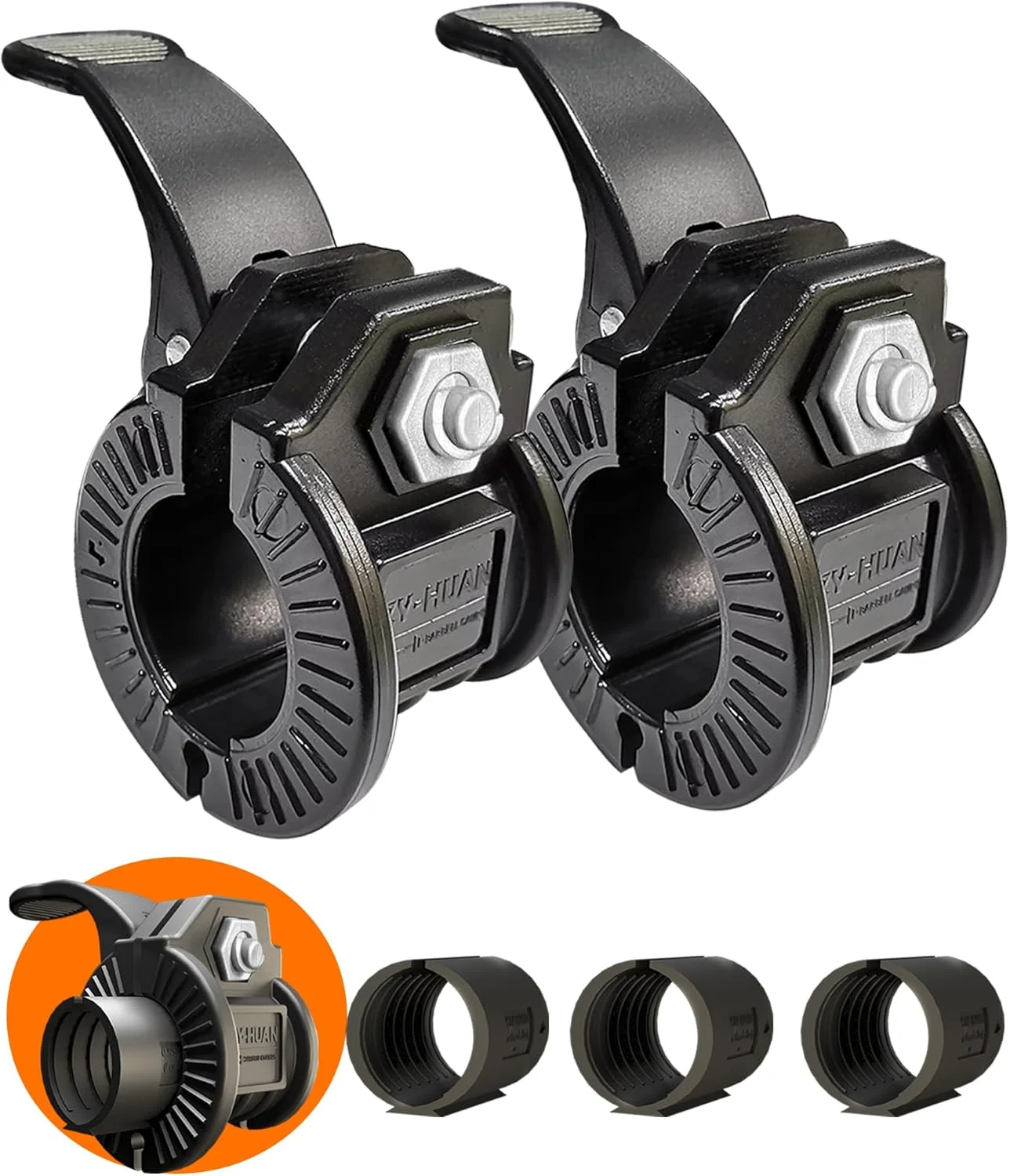 گیره هالتر 1 اینچی چند سایز قابل تنظیم | گیره هالتر 1 اینچی | گیره های وزنه رهاسازی سریع جفتی برای میله دمبل (مشکی 0.9-1.18 اینچ)