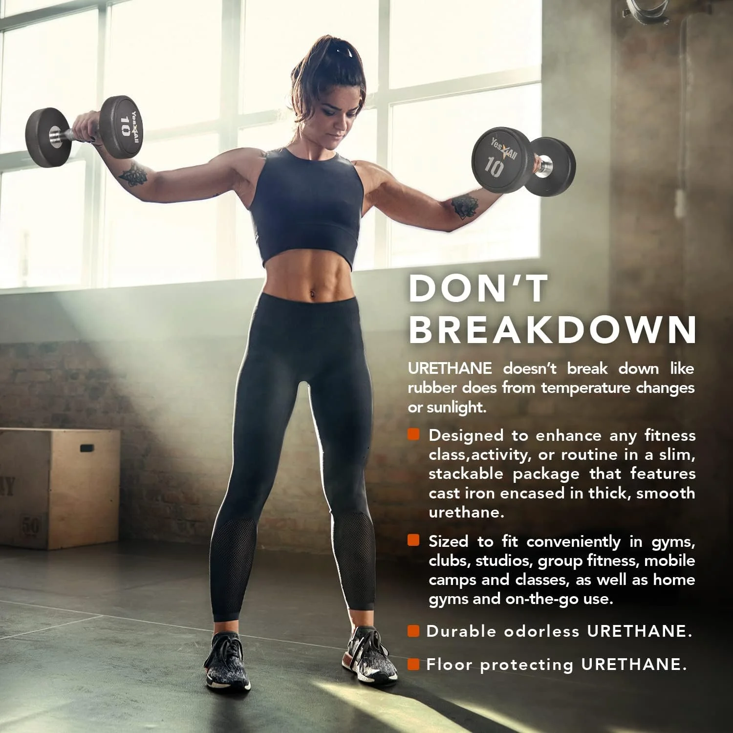 دمبل شش ضلعی روکش دار با دسته لاستیکی Yes4All، وزنه دستی ضد لغزش 5 تا 50 پوندی، سر شش ضلعی بدون غلتش، سوزاندن کالری و بهبود هماهنگی برای تمرینات کل بدن