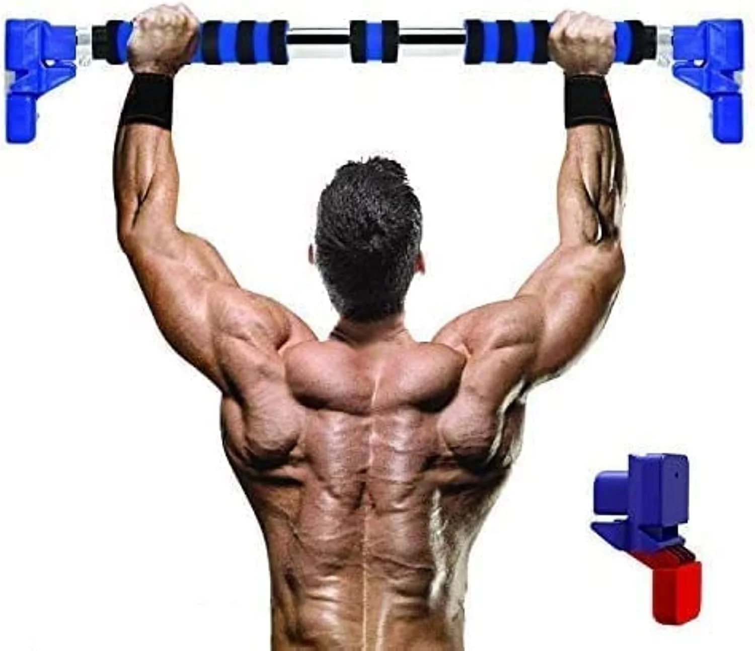 بارفیکس میله ای ULTIMAX برای چارچوب در، بدون نیاز به پیچ، میله تمرین بالاتنه با قفل ایمنی، میله ورزشی سنگین برای منزل، عرض قابل تنظیم (100 کیلوگرم، 68 سانتی متر - 92 سانتی متر)