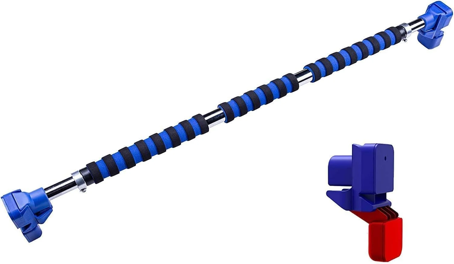 بارفیکس میله ای ULTIMAX برای چارچوب در، بدون نیاز به پیچ، میله تمرین بالاتنه با قفل ایمنی، میله ورزشی سنگین برای منزل، عرض قابل تنظیم (100 کیلوگرم، 68 سانتی متر - 92 سانتی متر)