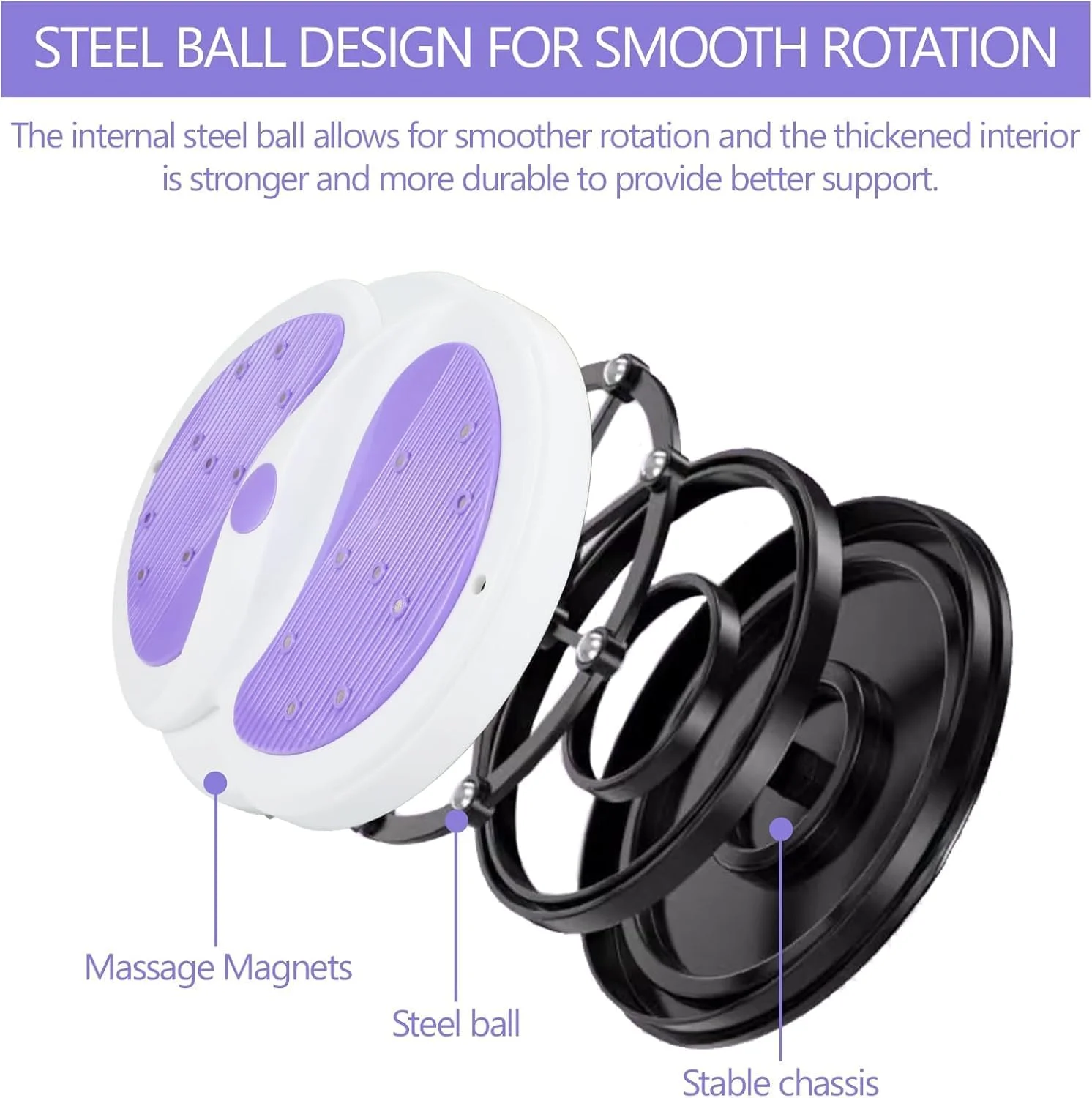 دیسک چرخان کمر، مجسمهساز بزرگ کمر با دستگیره برای تمرین در خانه، تخته چرخشی تمرین کمر برای فرم دادن به بدن و ماساژ پا دیسک چرخان کمر، مجسمهساز بزرگ کمر با دستگیره برای تمرین در خانه، تخته چرخشی تمرین کمر برای فرم دادن به بدن و ماساژ پا