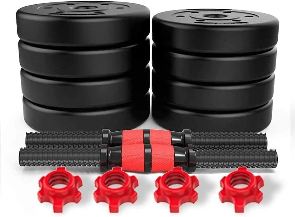 ست دمبل و هالتر قابل تنظیم ULTIMAX مناسب وزنه برداری و فیتنس، ست 2 در 1 با میله اتصال - 20 کیلوگرم