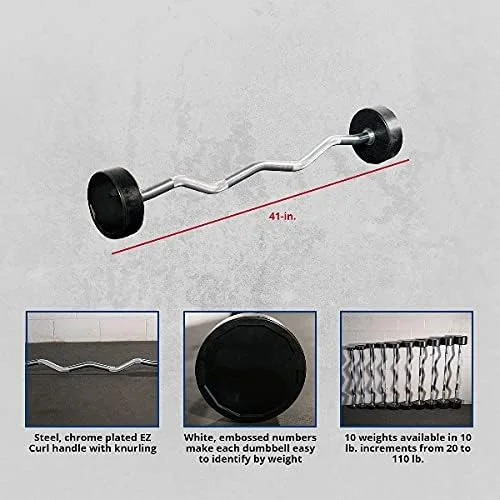 میله هالتر خمیده ثابت روکش دار ULTIMAX، مناسب تمرینات ورزشی و وزنه برداری (25)