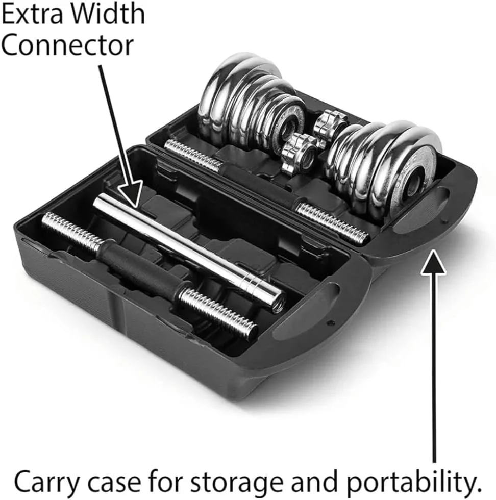 وزنه های دمبل بدنسازی قابل تنظیم ULTIMAX برای باشگاه بدنسازی، ست دمبل قابل تنظیم با میله اتصال هالتر، وزنه های بدنسازی