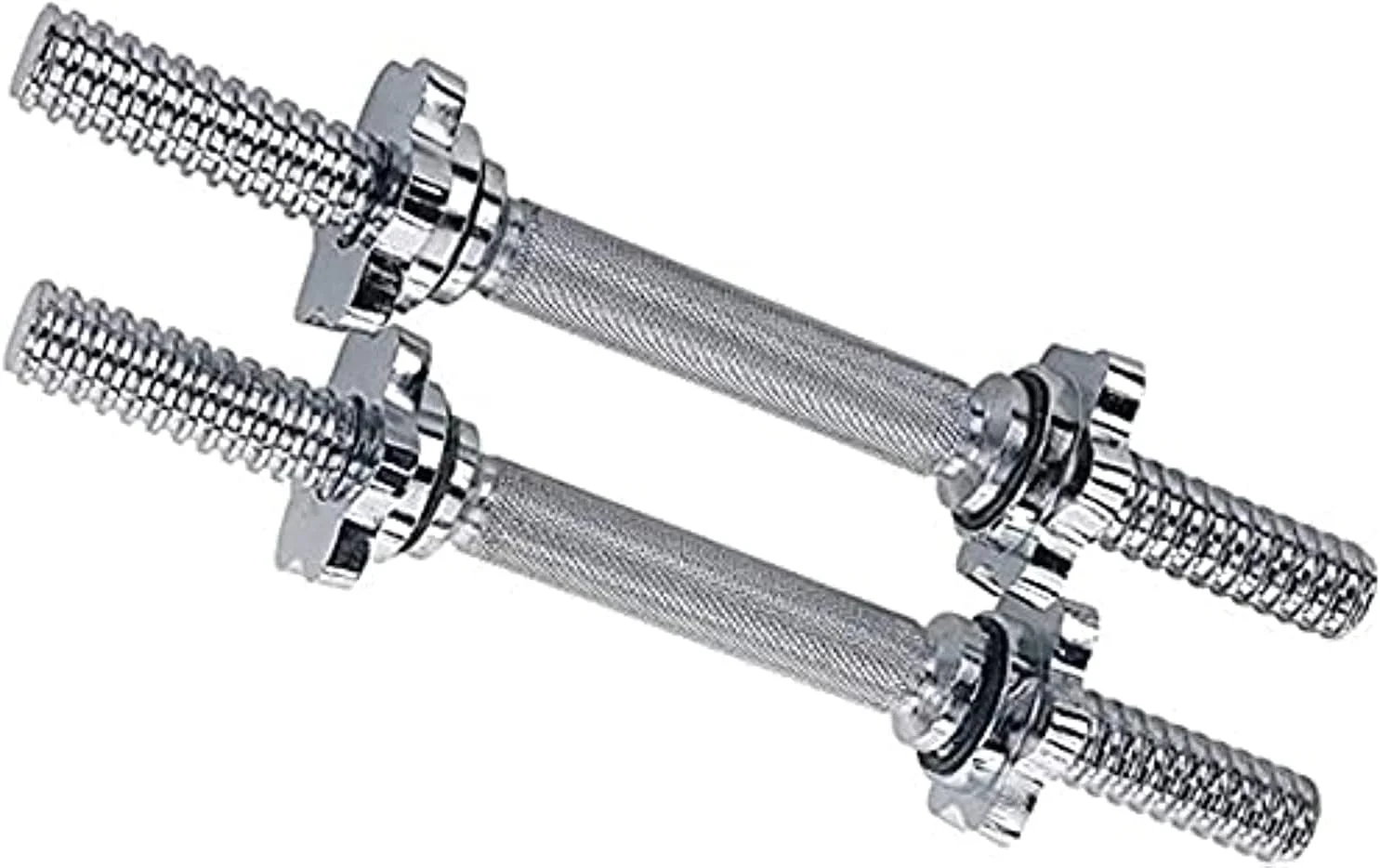 ULTIMAX - میله هالتر دمبل، میله دمبل رزوه ای با روکش کروم قابل تنظیم، دسته دمبل رزوه ای استاندارد برای تناسب اندام و تمرینات وزنه برداری - یک جفت/ست