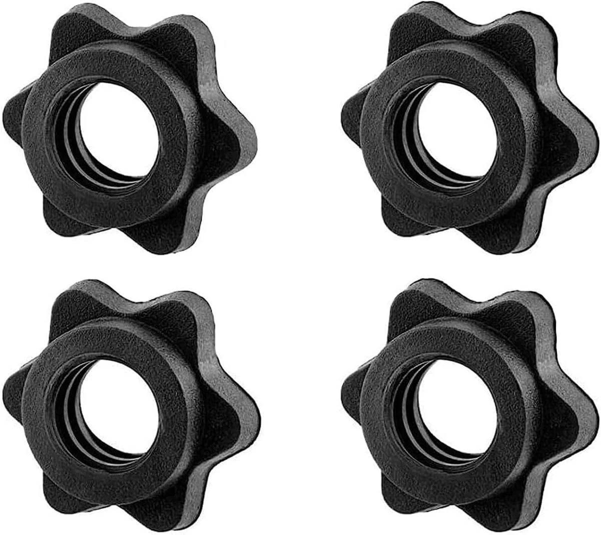 تزویق 4 عدد بست قفل چرخشی، بست هالتر مهره شش گوش دمبل 1 اینچی (2.5 سانتی متری)، گیره های پیچی ضد لغزش برای تمرینات بدنسازی و وزنه برداری
