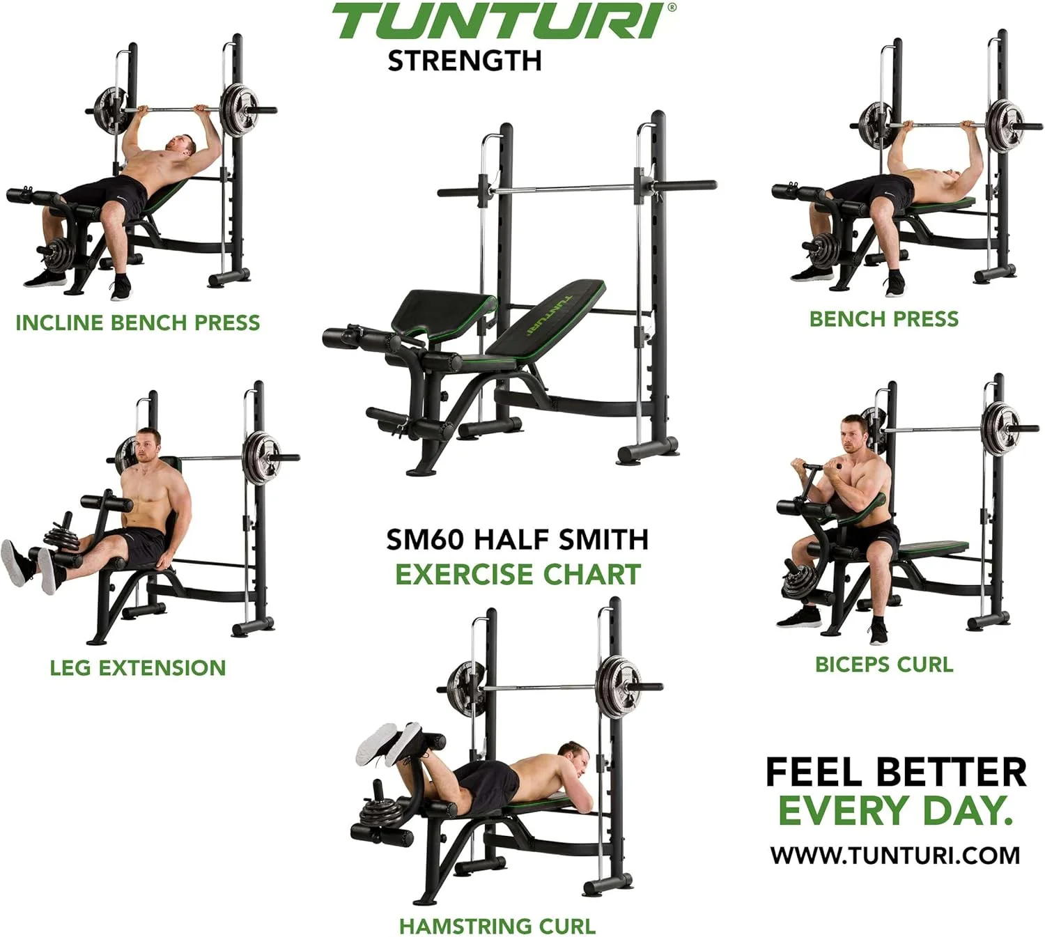نیمکت وزنه برداری TUNTURI SM60 HALF SMITH