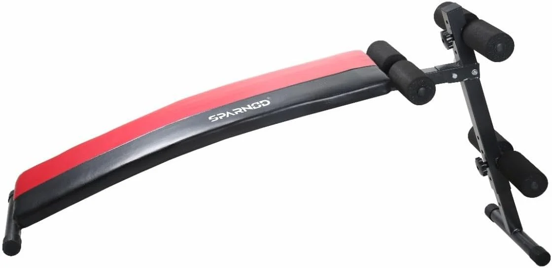نیمکت دراز و نشست Sparnod Fitness SWB-61 برای تمرینات شکم و کمر | نیمکت ورزشی تاشو با کیفیت باشگاه | موقعیت های قابل تنظیم | پشتی بالشتکی | جمع و جور و بادوام برای باشگاه خانگی