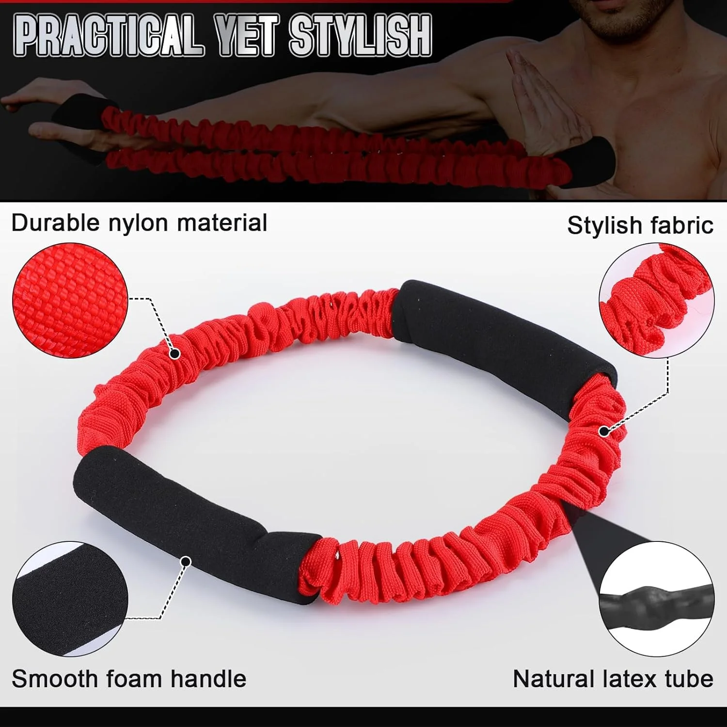 مجموعه 3 عددی تقویت کننده کمان تیراندازی TERRIFI، نوارهای کششی لاستیکی برای تمرین تیراندازی، لوازم جانبی ضروری برای تمرین کمان