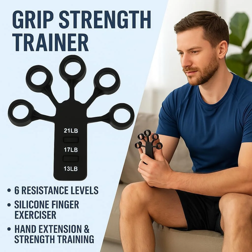 تقویت کننده قدرت انگشت فیتو، 6 سطح مقاومت، تمرین دهنده انگشت سیلیکونی، کشش دست، تمرین قدرتی، خم کردن انگشت