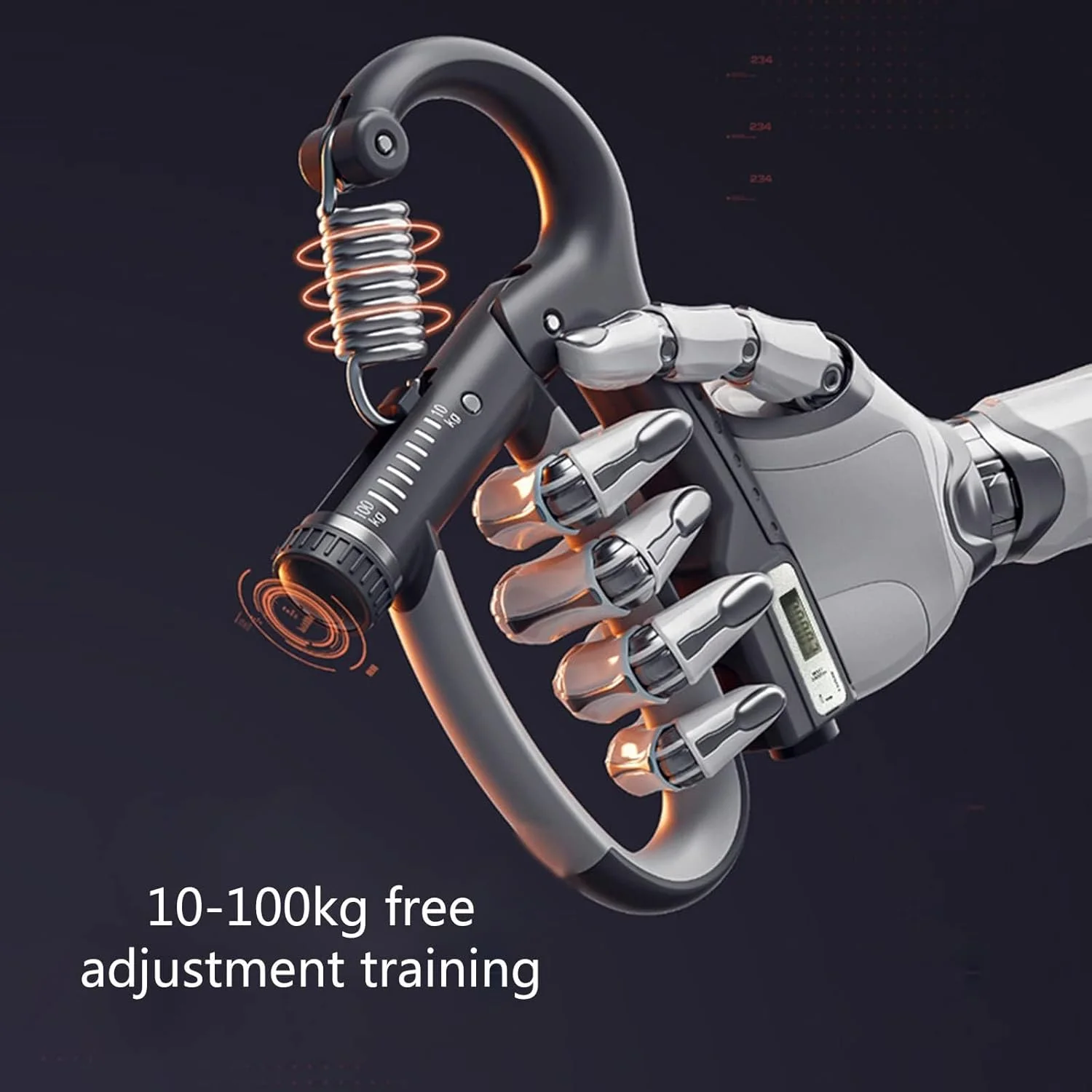 تقویت کننده عضلات دست، مقاومت وزنی قابل تنظیم از 4.5 تا 45 کیلوگرم، شمارشگر تعداد تمرین، مناسب برای ورزشکاران مرد و بهبود آسیب دیدگی دست