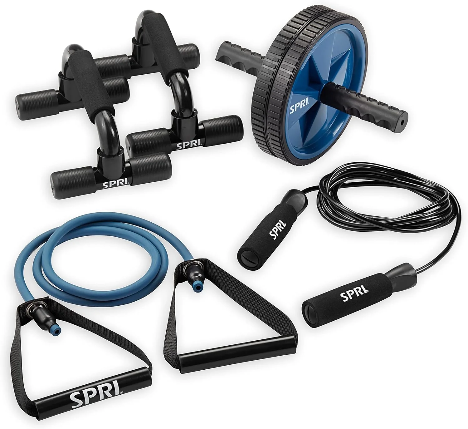کیت باشگاه خانگی اس پی آر آی شامل طناب، میله، کش و چرخ شکم