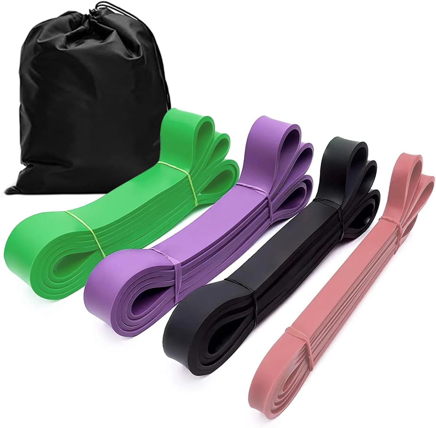 ست کش های مقاومتی SKY LAND EM-9356 - کش های ورزشی حلقه ای سنگین برای تمرینات قدرتی، کمک به بارفیکس، تحرک و تمرینات خانگی - 4 کش قدرتی با کیف حمل - مناسب برای بزرگسالان