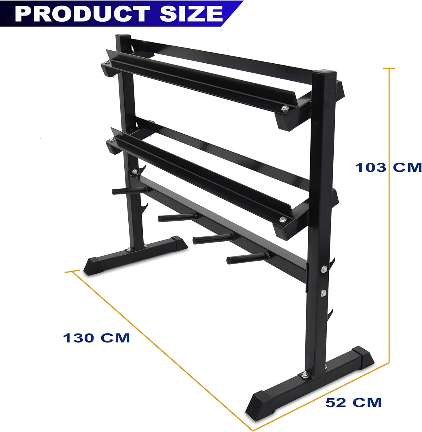 استند نگهداری وزنه اسکای لند مدل EM 9226، مناسب برای دمبل، هالتر و صفحات وزنه، مشکی