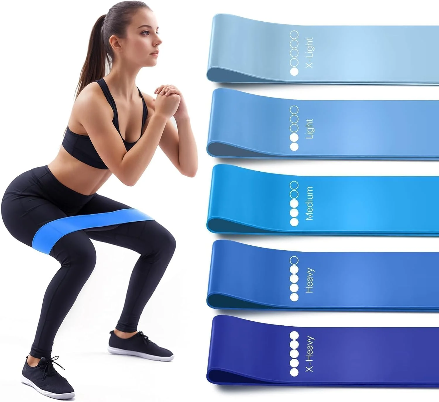 ست کش های مقاومتی برای تمرینات ورزشی، کش های ورزشی بادوام و ضد لغزش با سطوح مقاومتی مختلف برای باشگاه خانگی، تمرینات قدرتی، یوگا، پیلاتس، کشش و فیزیوتراپی