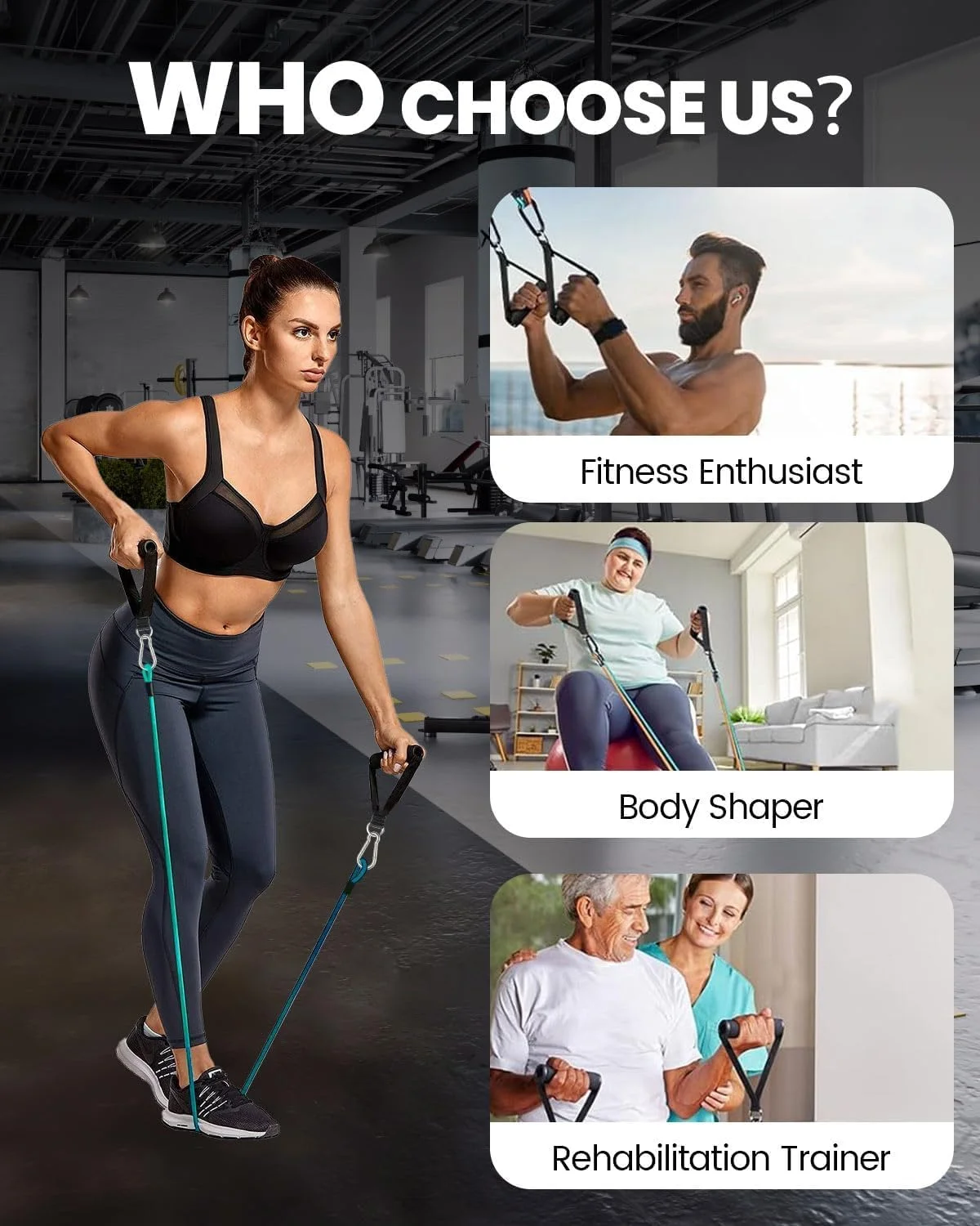 کش های مقاومتی با دسته، کش های مقاومتی بافته شده بادوام از جنس لاتکس، مجموعه کش های مقاومتی ضد شکستگی برای تجهیزات بدنسازی مردان و زنان، یوگا، تمرینات کششی با لنگر در