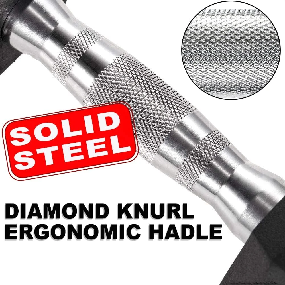 دمبل شش ضلعی روکش دار SKY LAND مدل EM-9260-37.5، وزن 37.5 کیلوگرم * 2، مناسب تمرینات حرفه ای | دمبل وزنه دستی ممتاز | تجهیزات تمرین قدرتی | تمرین کامل بدن