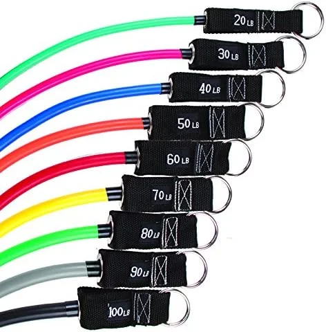 تیوب های قدرتی مقاومتی GoFit - کش های ورزشی - تیوب مقاومتی - تمرین قدرتی، تمرین در خانه، ورزش قابل حمل