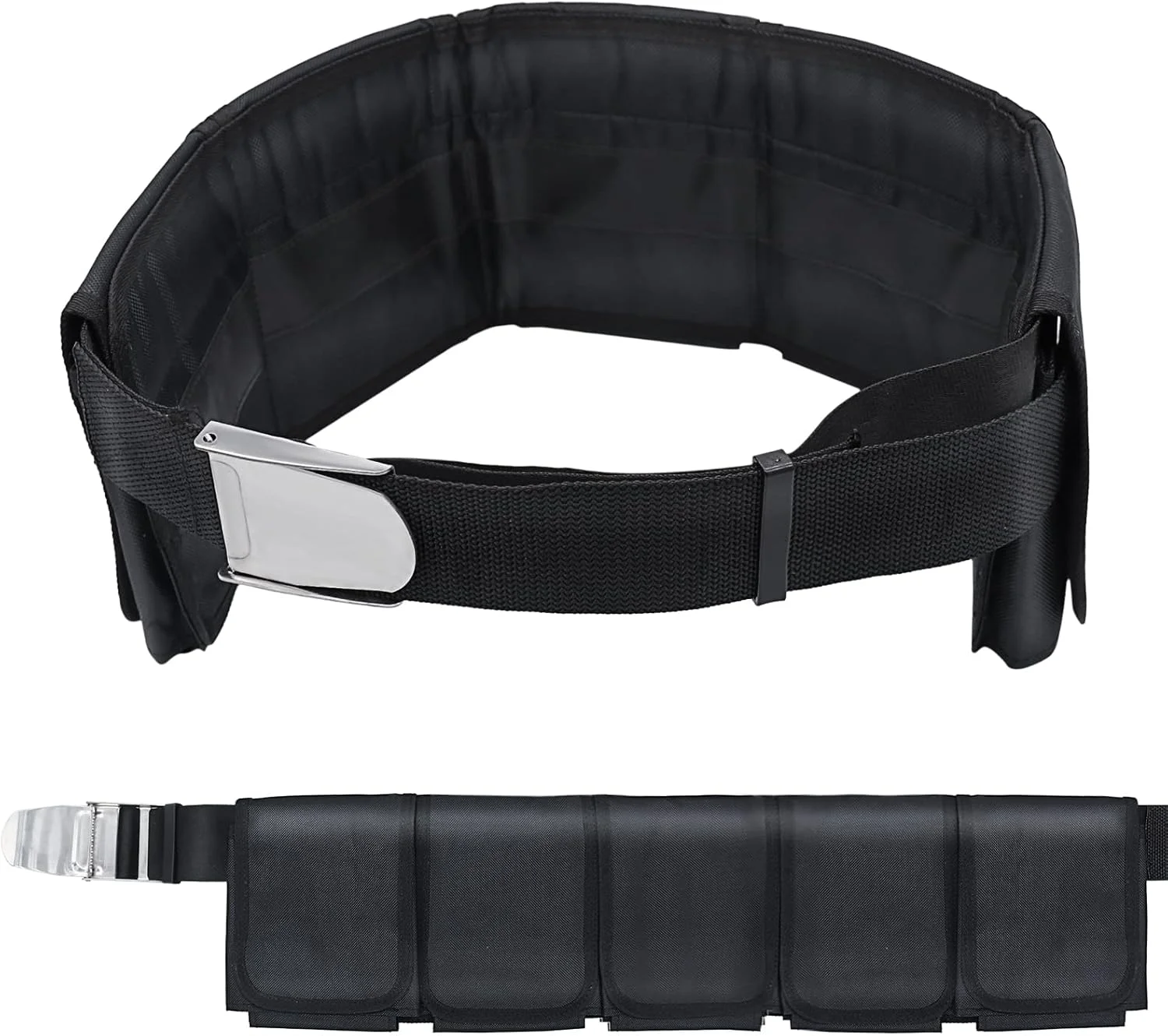 کمربند وزنه غواصی با 5 جیب، کمربند وزنه جیبی غواصی با سگک رهاسازی سریع، کمربند کیسه وزنه وبینگ غواصی قابل تنظیم مناسب برای دور کمر 81 تا 132 سانتی متر