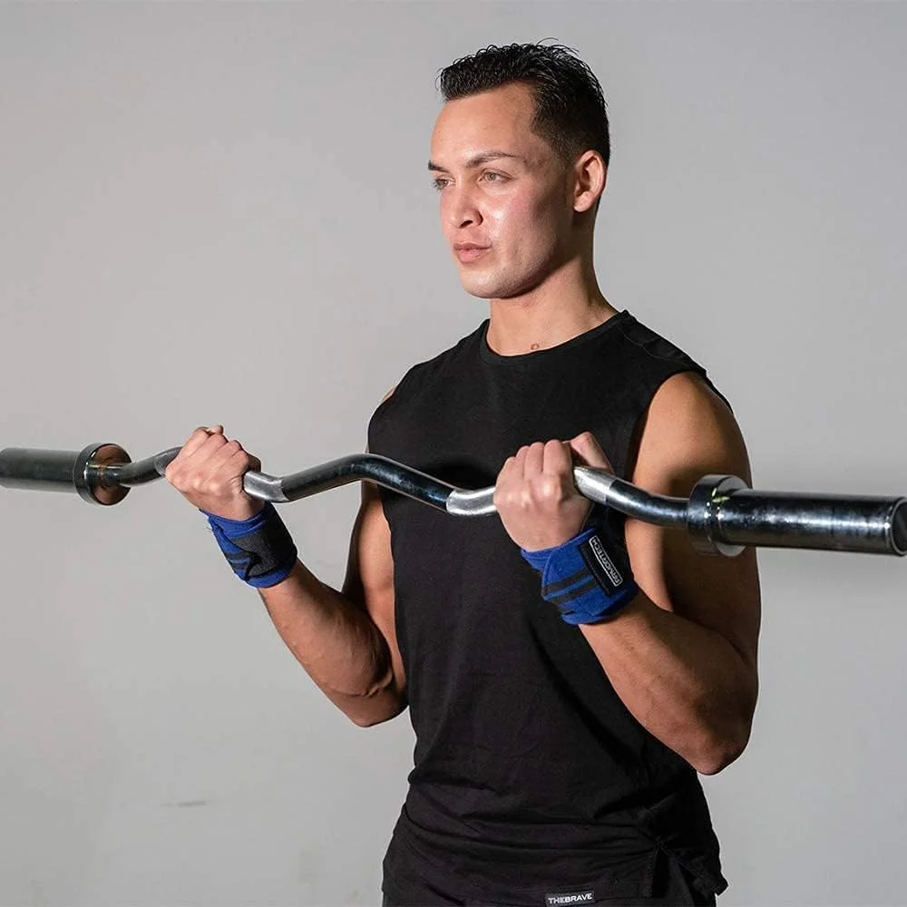 میله هالتر خم المپیک EZ سایز 47 اینچ به همراه یک جفت بست / Miracle Fitness