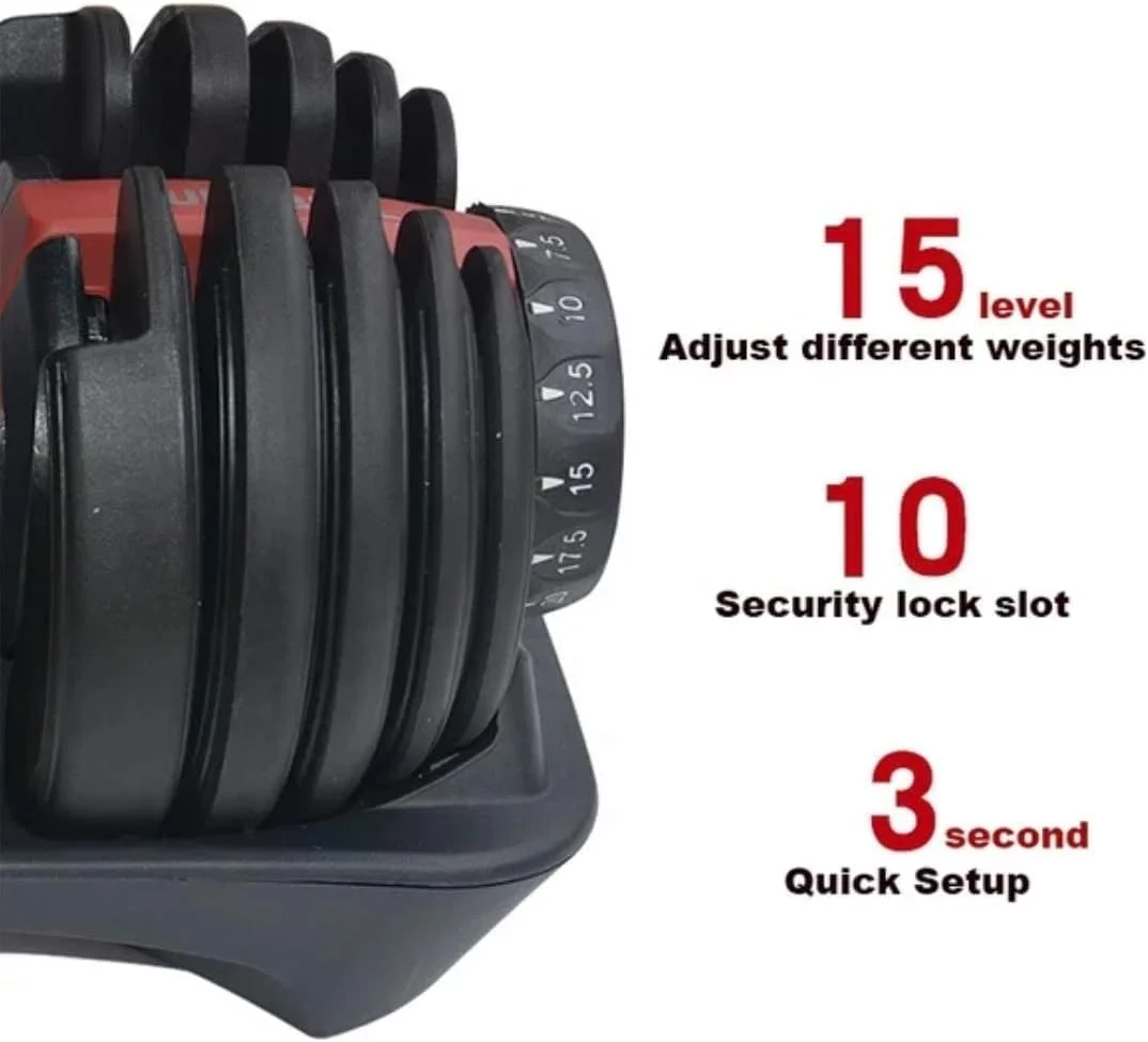 ست دمبل دوتایی با وزنه قابل تنظیم (یک جفت) به همراه استند دمبل - تجهیزات تمرینی کامل با دسته ضد لغزش و ساختار مقاوم در برابر زنگ زدگی، حداکثر وزنه قابل تنظیم 23.8 کیلوگرم