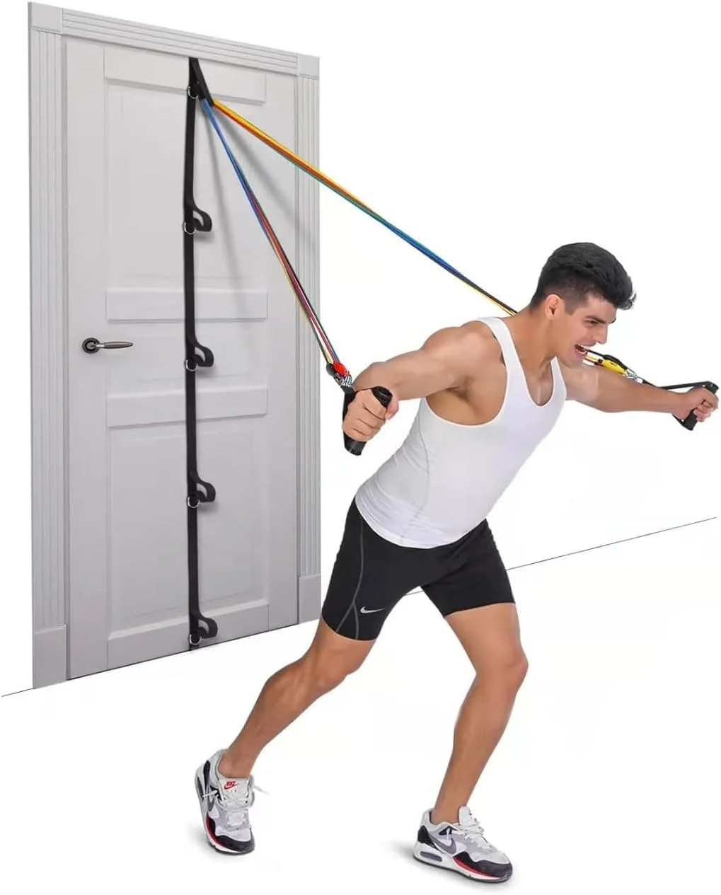تسمه لنگر قابل تنظیم درب NALACAL برای باندهای مقاومتی، لنگر دیواری قابل حمل برای باشگاه خانگی - صرفه جویی در فضا، لنگر چند نقطه ای برای تمرینات کل بدن و تجهیزات تناسب اندام با نصب آسان