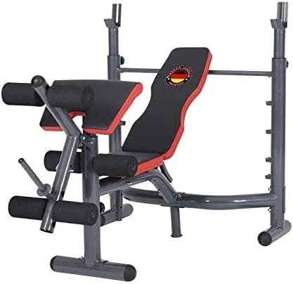 نیمکت وزنه برداری مارشال فیتنس با تکیه گاه جلوبازو و تقویت کننده پا، قابل تنظیم برای تمرینات المپیک - Mfds-620A