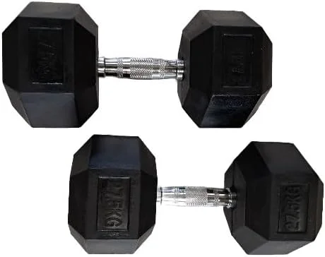 جفت دمبل شش ضلعی برای تمرینات خانگی و باشگاهی با دسته فولادی آجدار