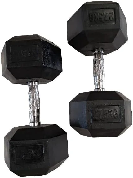 جفت دمبل شش ضلعی برای تمرینات خانگی و باشگاهی با دسته فولادی آجدار