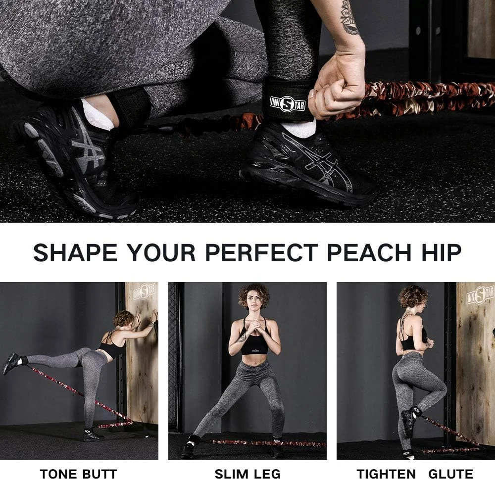 کش مقاومتی باسن INNSTAR، طناب گلوت برای دستگاه سیم کش خانگی، کیک بک سیم کش با راهنما و کیف حمل