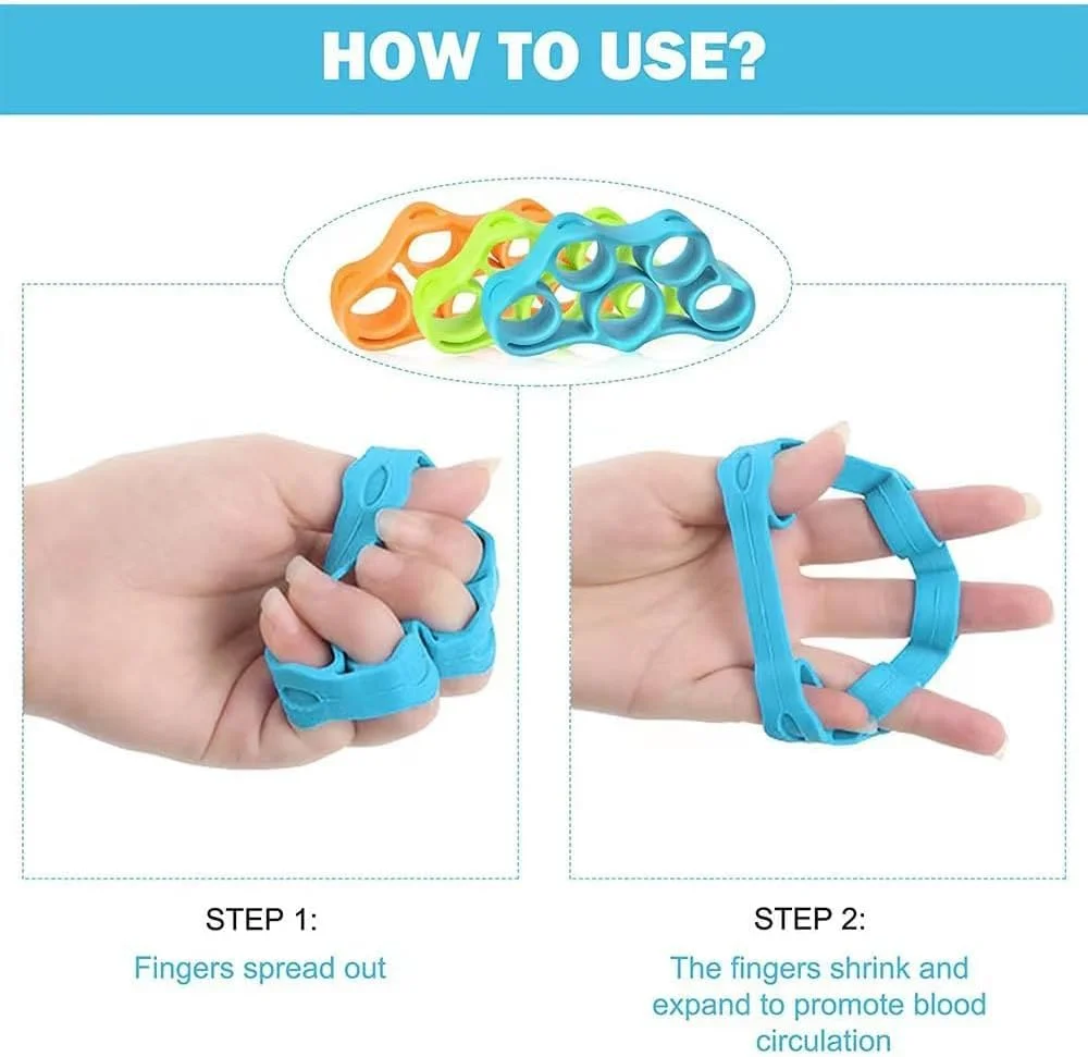 ست تمرین انگشت 9 عددی تقویت کننده گیره دست، کیت توپ فشاری انگشتی سیلیکونی برای قدرت گیره، تمرین عضلات، ورزش، صخره نوردی، تناسب اندام