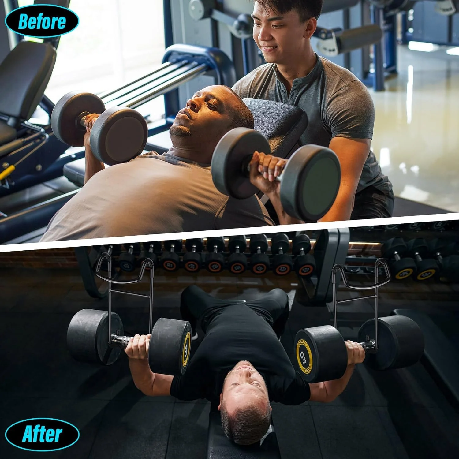 آویزهای نگهدارنده دمبل سنگین، اتصالات ایمنی با ظرفیت 102 کیلوگرم برای پرس سینه با دمبل، اتصالات ایمن قفسه دمبل باشگاه برای تمرین سینه با هالتر آویزهای نگهدارنده دمبل سنگین، اتصالات ایمنی با ظرفیت 102 کیلوگرم برای پرس سینه با دمبل، اتصالات ایمن قفسه دمبل باشگاه برای تمرین سینه با هالتر