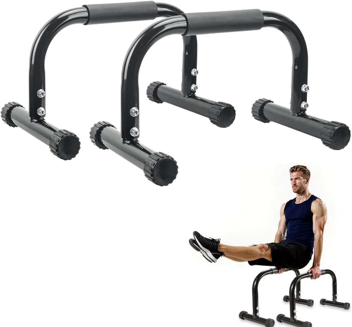 میله پارالل، میله های شنا برای تمرینات قدرتی، پلانچ کامل و دیپ، کالیستنیک، ژیمناستیک، [42x25x25cm] دسته های شنا، ایستادن روی دست، میله های ژیمناستیک محکم