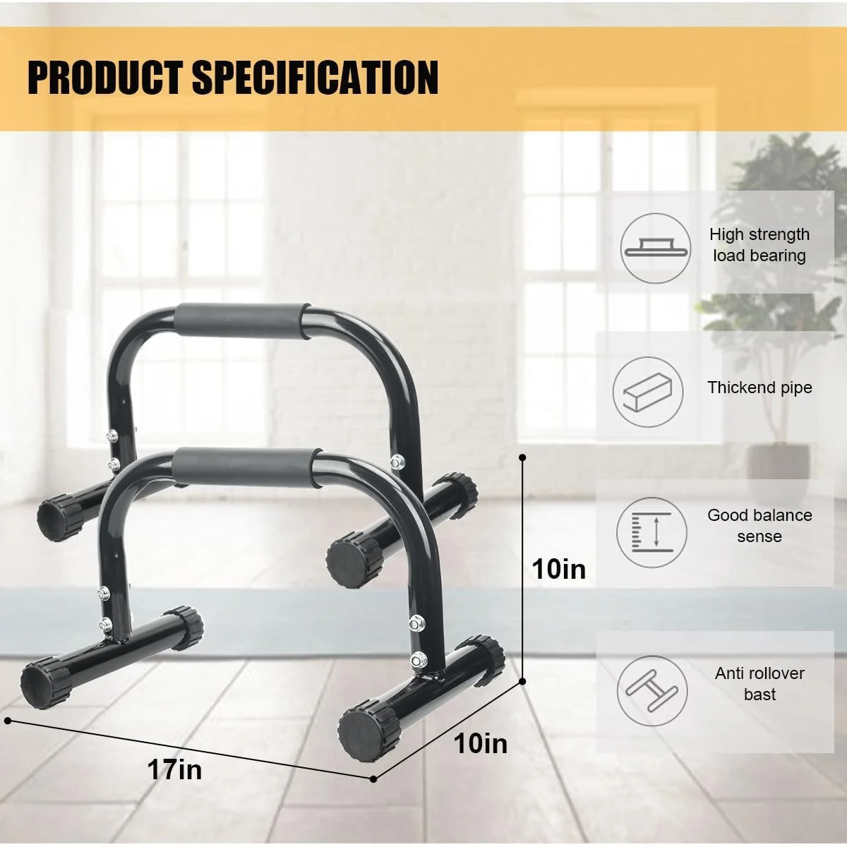 میله پارالل، میله های شنا برای تمرینات قدرتی، پلانچ کامل و دیپ، کالیستنیک، ژیمناستیک، [42x25x25cm] دسته های شنا، ایستادن روی دست، میله های ژیمناستیک محکم